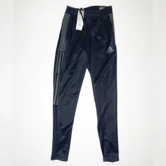 Adidas Aeroready‎ Tiro Track Pants Gray Stripes Drawstring Zip Pockets Size XS - Picture 1 of 16